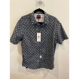 DENIM & FLOWER Ricky Singh Slim Fit Star Print Short Sleeve Button Up Shirt XL